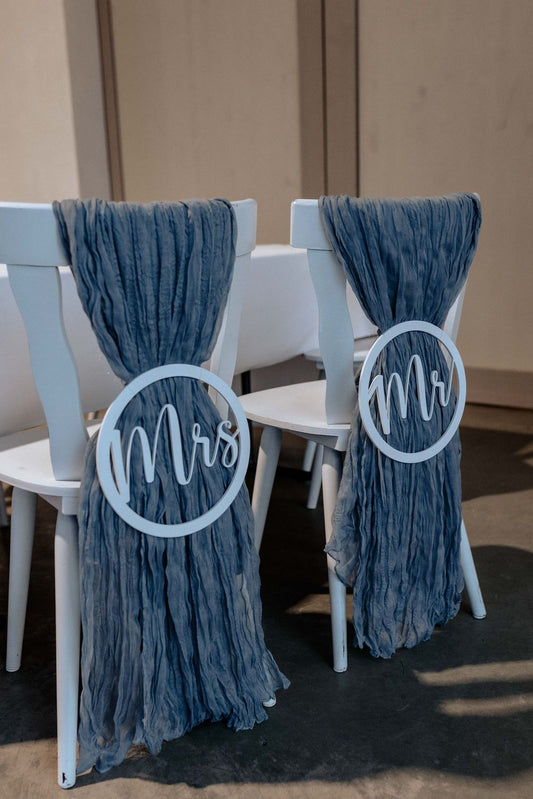 Stuhlschilder-Set “Mr & Mrs”